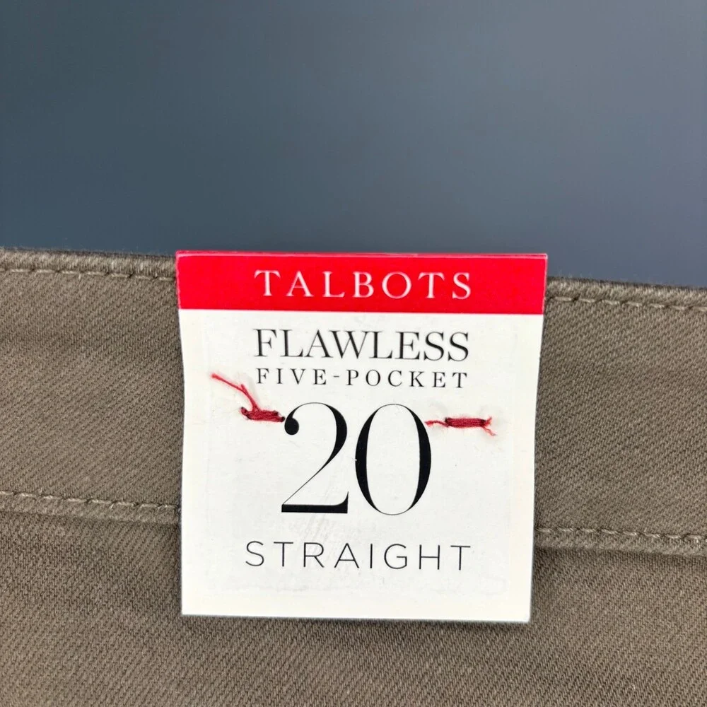 TALBOTS NEW Flawless Five-Pocket Straight Jean Plus 20 Green Stretch Slimming